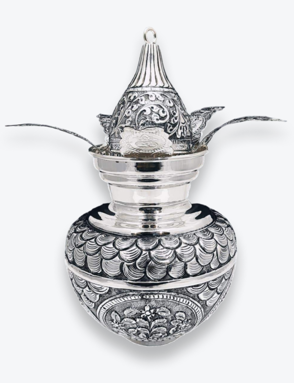 Silver Cow with Calf Idol