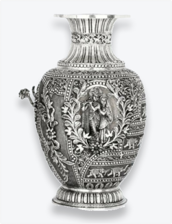 Pure Silver Sntique Singhasan With Duck Legs
