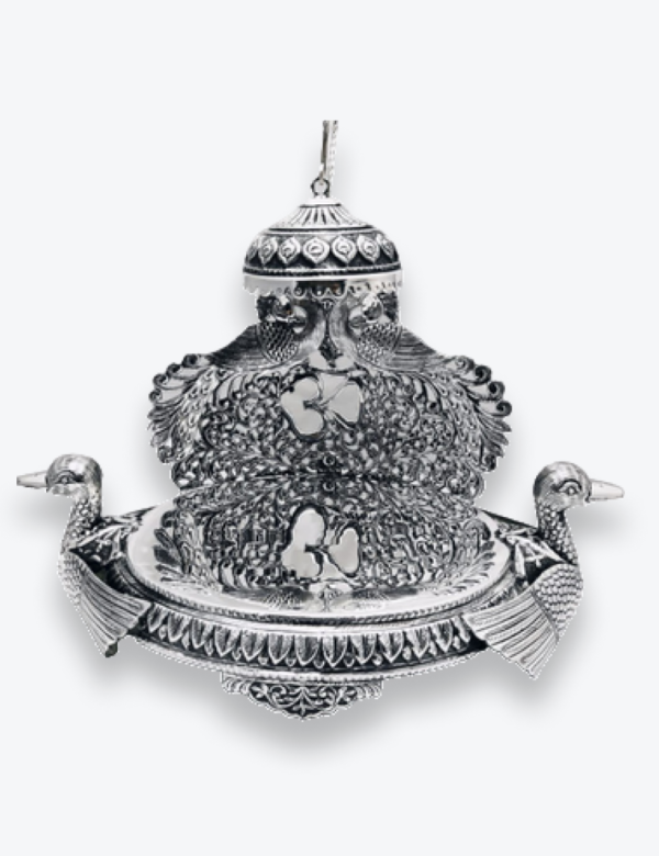 Silver Cow with Calf Idol
