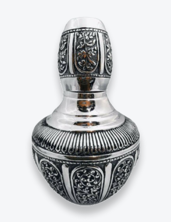 Pure Silver Stylish Kunja Surayi Set With Glass